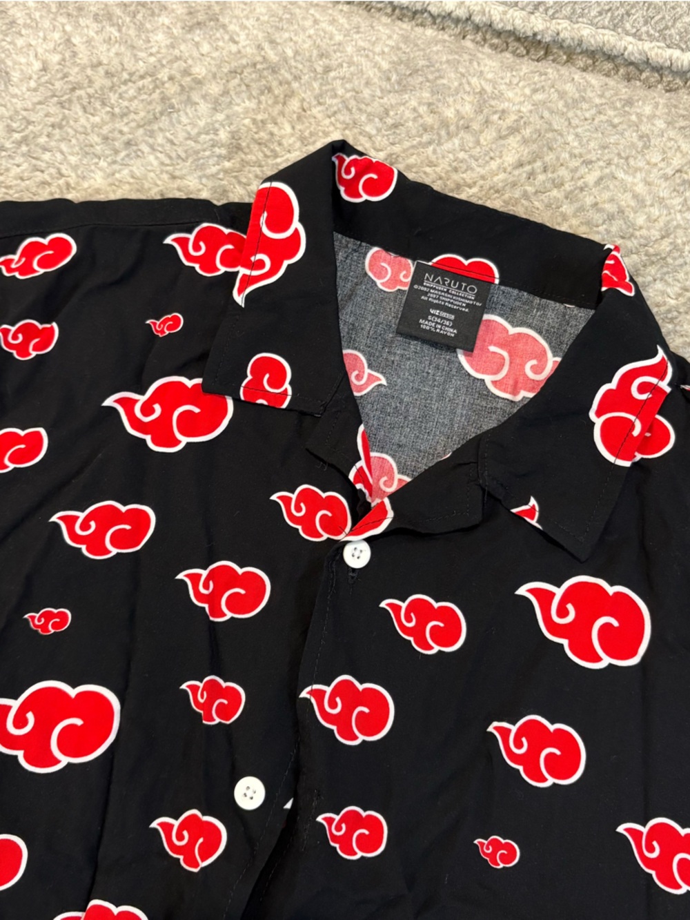 Naruto Cloud Mens Button Up Sz S